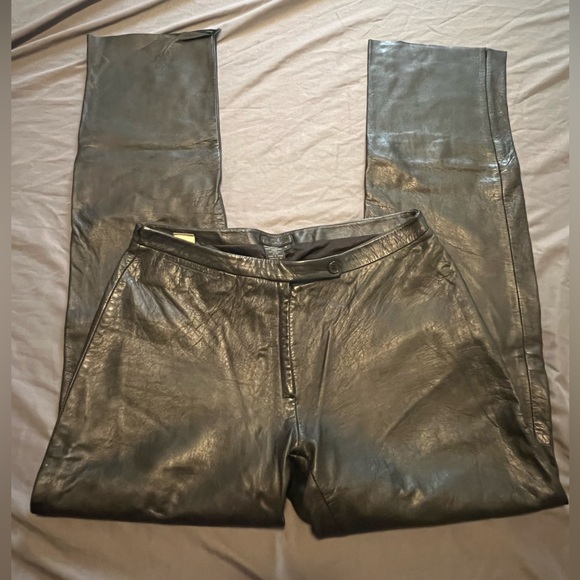 BCBG MaxAzria |  Vintage 100% Leather Pants - Picture 3 of 13